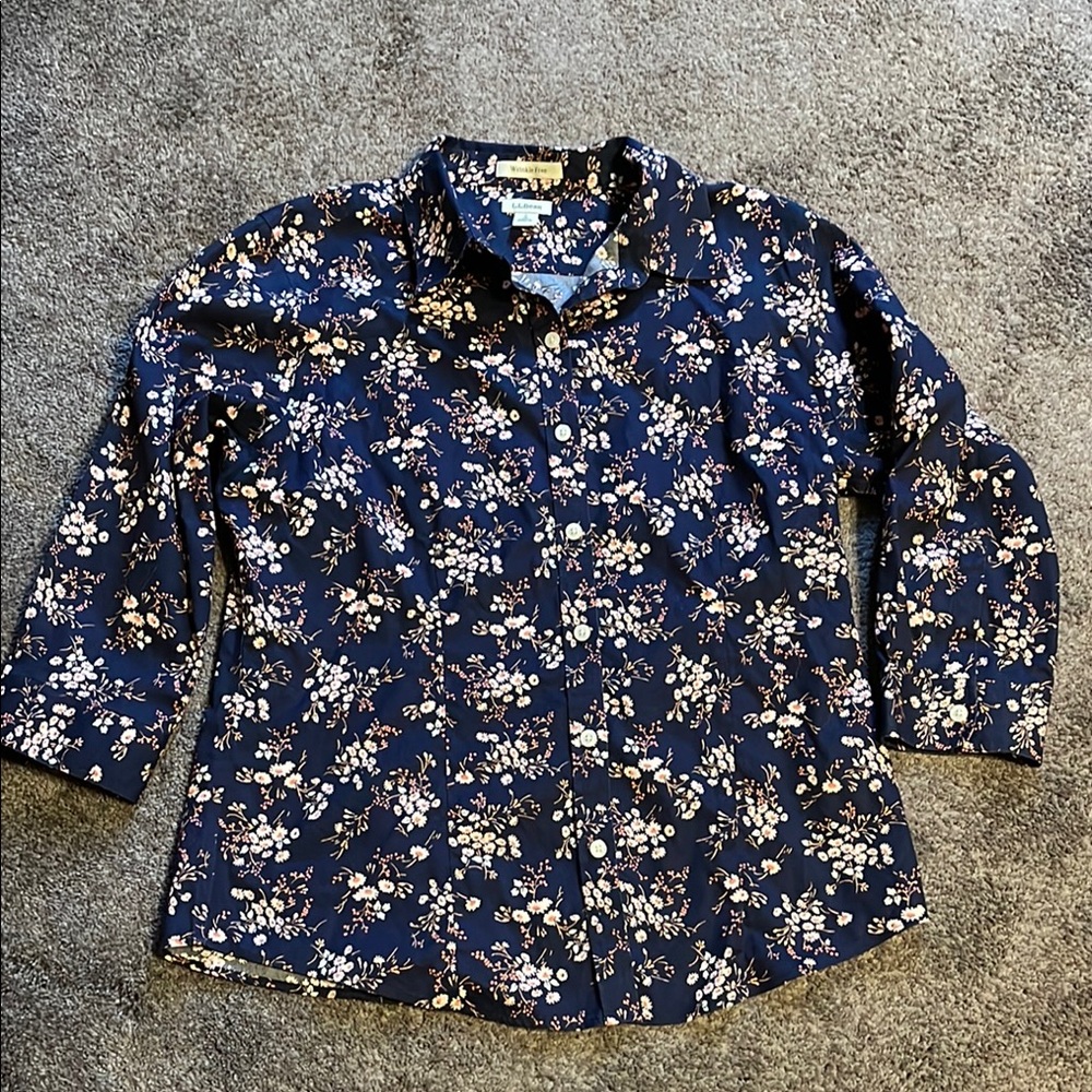 L.L. Bean 3/4 Sleeve Cotton Shirt